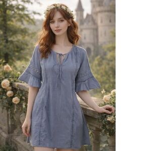 Castlecore Lace Trim Mini Dress | Romantic Boho Cottagecore